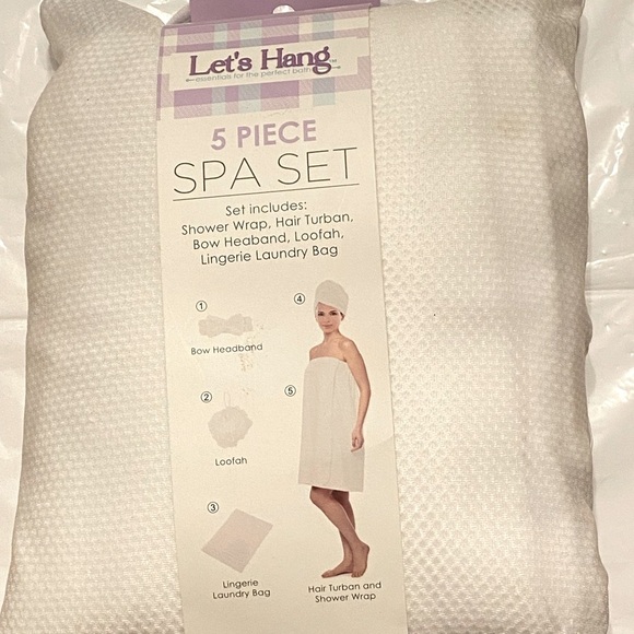 Let's Hang 5 Piece White Spa Set - Picture 1 of 5